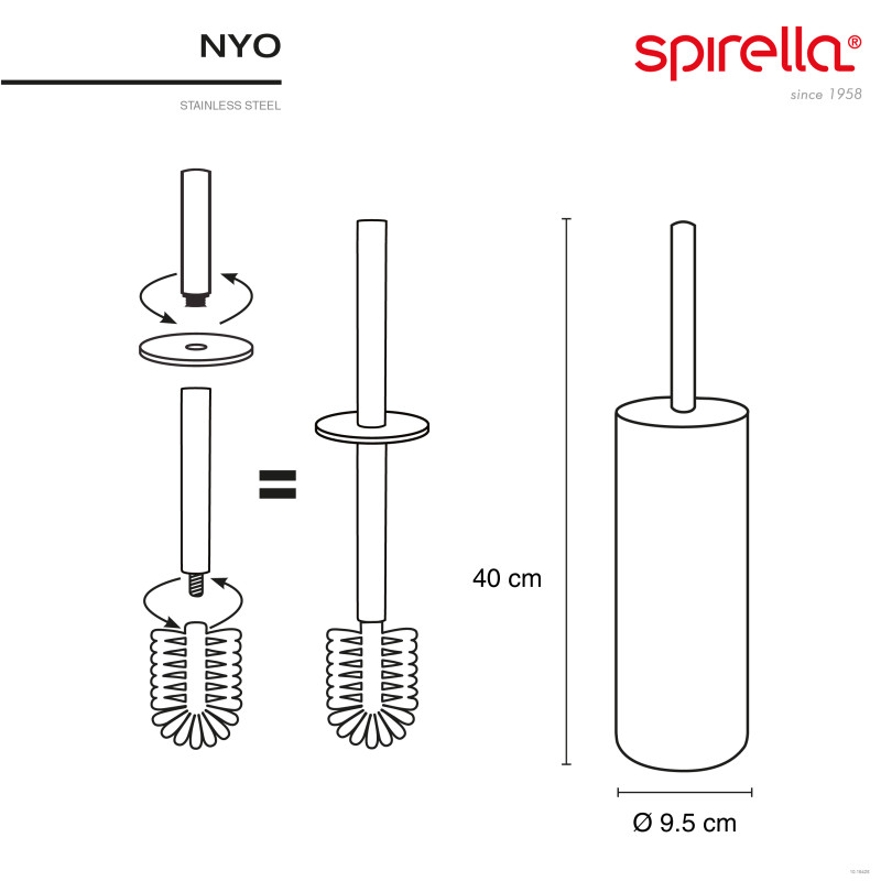 Toilet brush with stainless steel holder NYO Brushed Spirella