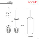 Toilet brush with steel holder AKIRA Matt white Spirella
