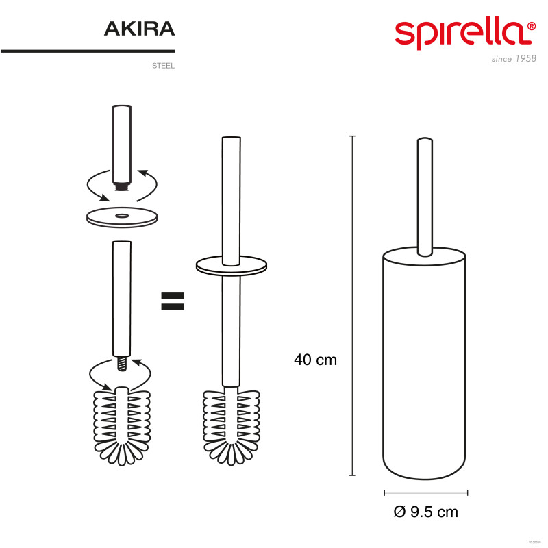 Toilet brush with steel holder AKIRA Matt white Spirella