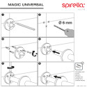 Barra asta per tenda doccia angolare componibile da fissare in Alluminio MAGIC UNIVERSAL Spirella Nero opaco