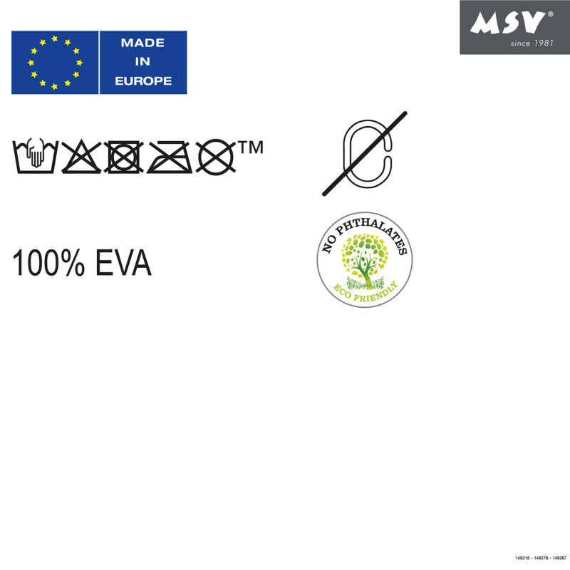Rideau de douche EVA COPENHAGUE 180x200cm QUALITE PREMIUM Transparent  - Anneaux inclus MSV