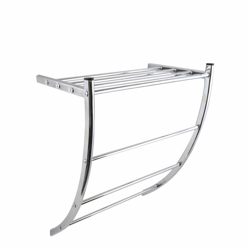 Porte serviettes & étagère murale en Acier chromé MSV