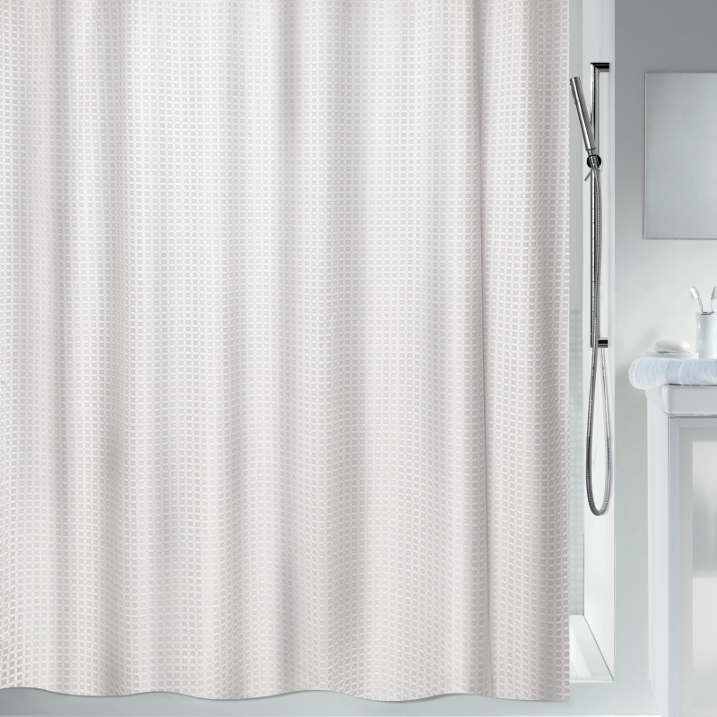Spirella Duschvorhang CARLINA Polyester- 180x200cm Weiß