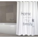 Rideau de douche Polyester HOME 180x200cm QUALITÉ PREMIUM Gris & Blanc - Anneaux inclus MSV MSV