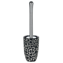 Escobillero con soporte cerámico DARWIN PEBBLE Negro Spirella