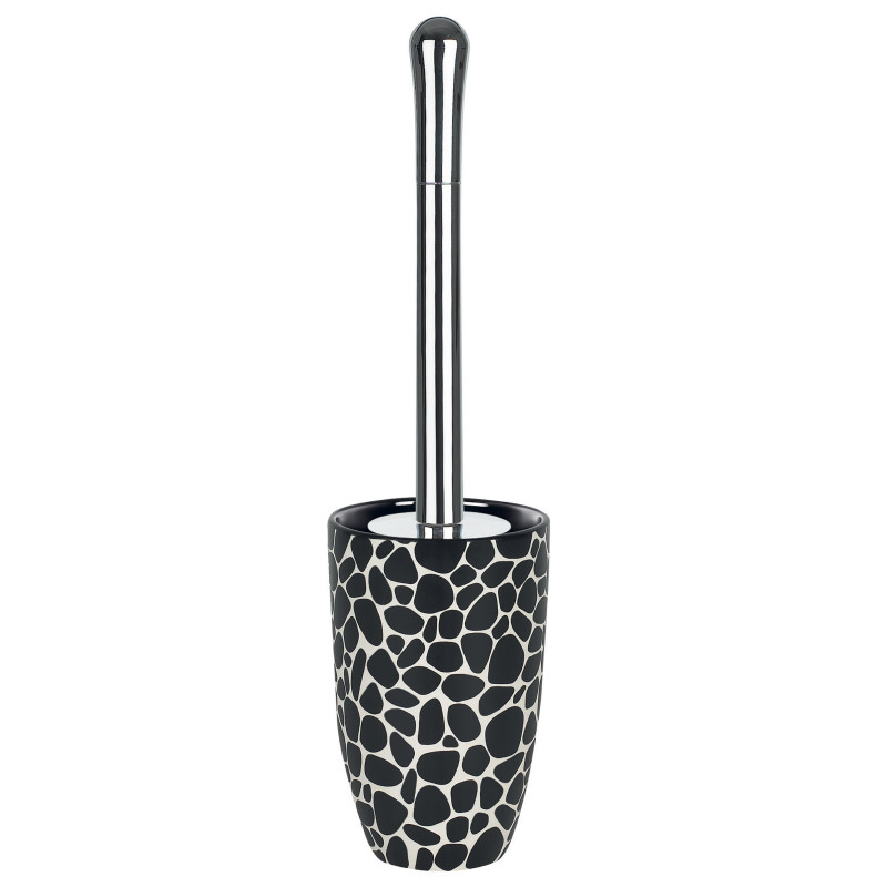 Toilet brush with ceramic holder DARWIN PEBBLE Black Spirella