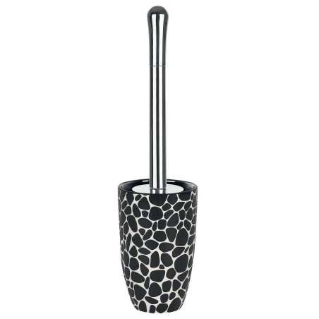 Escobillero con soporte cerámico DARWIN PEBBLE Negro Spirella