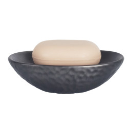 Porte savon Céramique DARWIN HAMMERED Noir Spirella