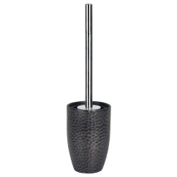 Toilet brush with ceramic holder DARWIN HAMMERED Black Spirella