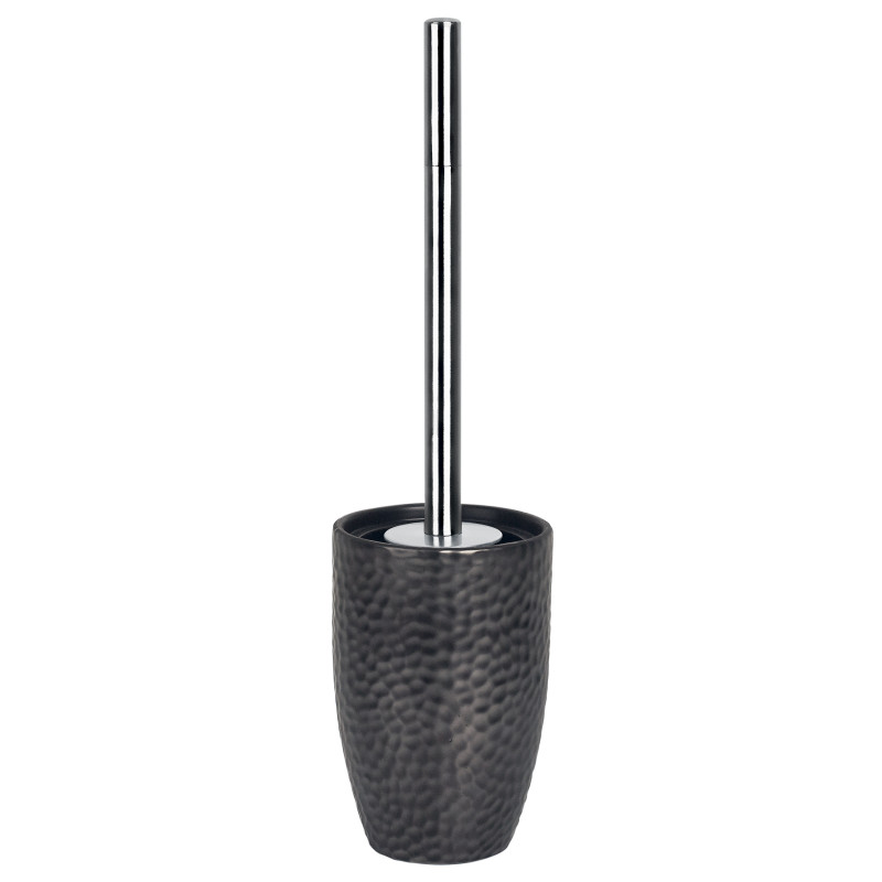 Scopino con supporto in ceramica DARWIN HAMMERED Nero Spirella