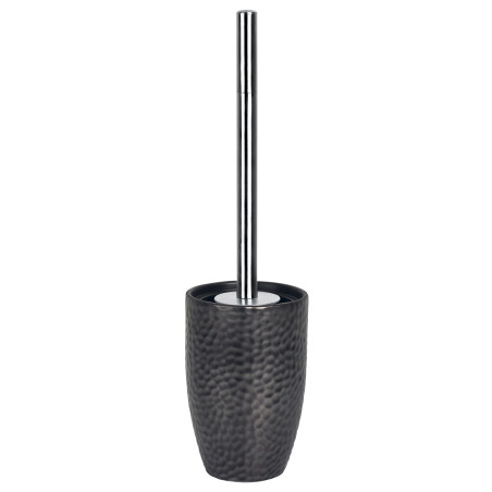 Toilet brush with ceramic holder DARWIN HAMMERED Black Spirella