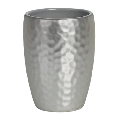 Vaso Cerámica DARWIN HAMMERED Plateado Spirella