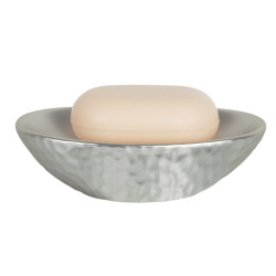 Porte savon Céramique DARWIN HAMMERED Argenté Spirella
