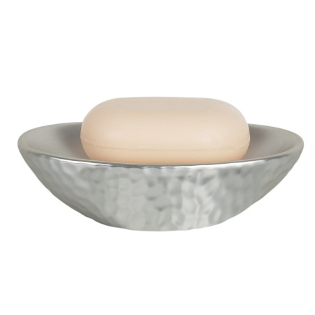 Porte savon Céramique DARWIN HAMMERED Argenté Spirella