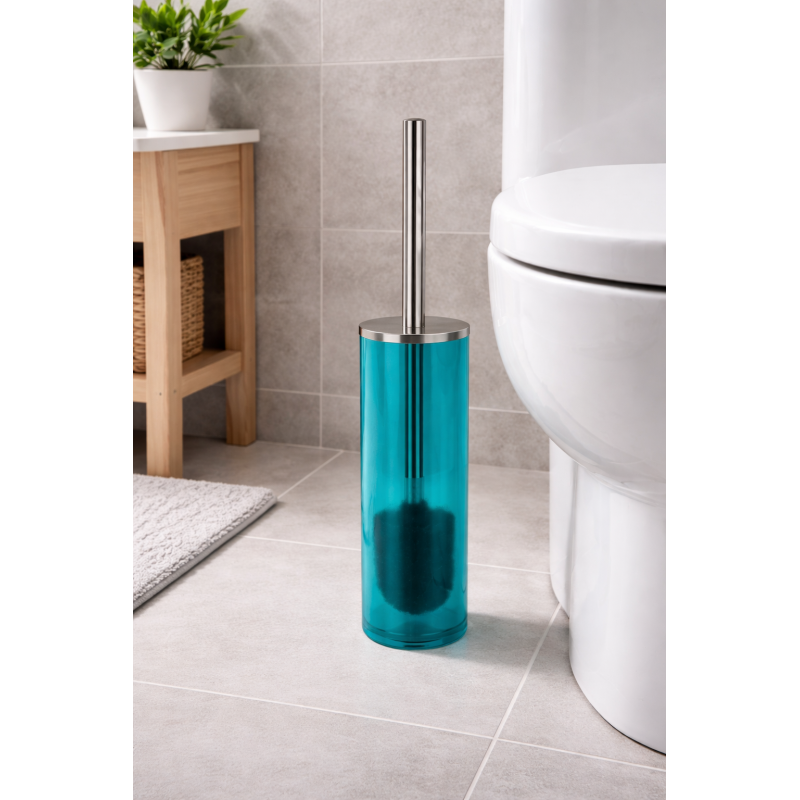 Brosse wc avec support Acrylique NYO Bleu transparent Spirella