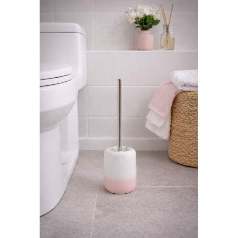 Toilet brush with ceramic holder SUGAR Pastel Pink MSV