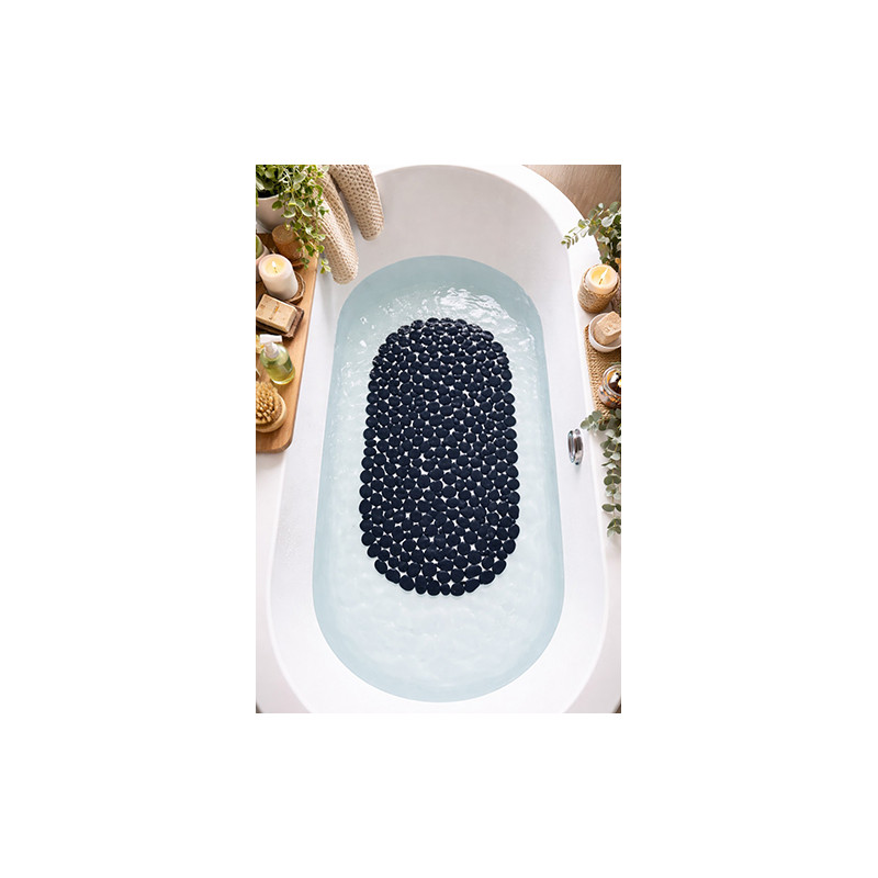 Bathtub mat PVC PEBBLES 39x99cm Black MSV