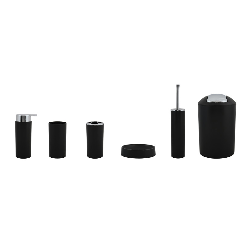 Set de 6 accesorios PP HANNAH 6 piezas Negro mate MSV
