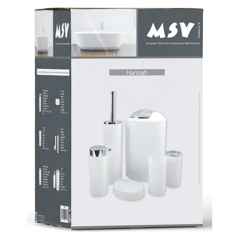 Set de 6 accesorios PP HANNAH Blanco MSV