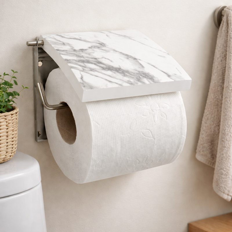 Toilettenpapierhalter zur Wandmontage TOSCANA MDF und Edelstahl MSV