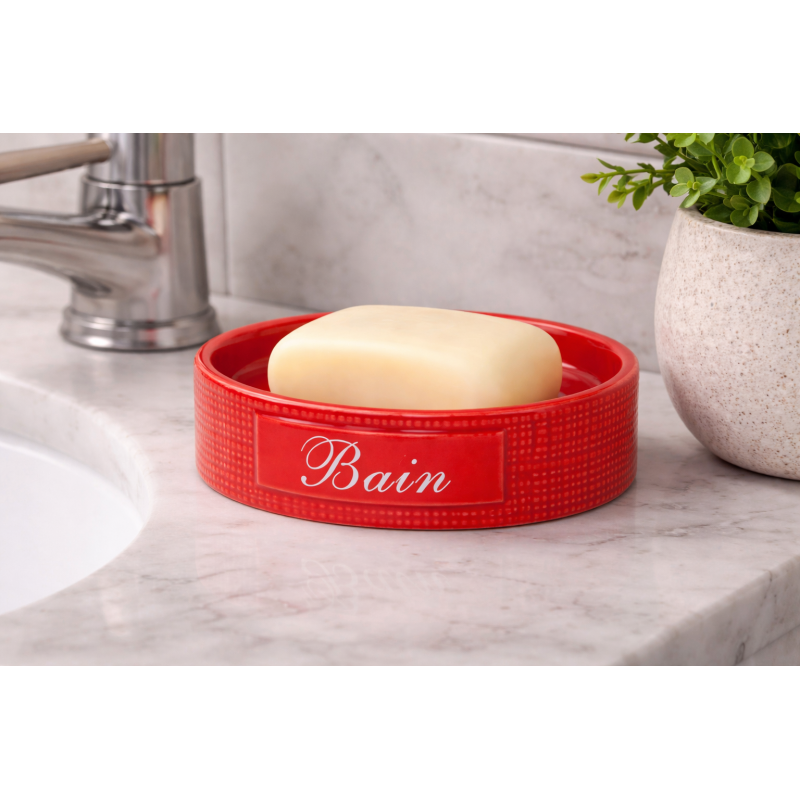 Porte Savon Céramique DINAN Rouge MSV