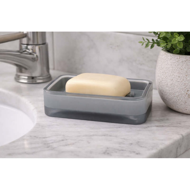 Porte Savon ANZIO en Plastique Gris MSV