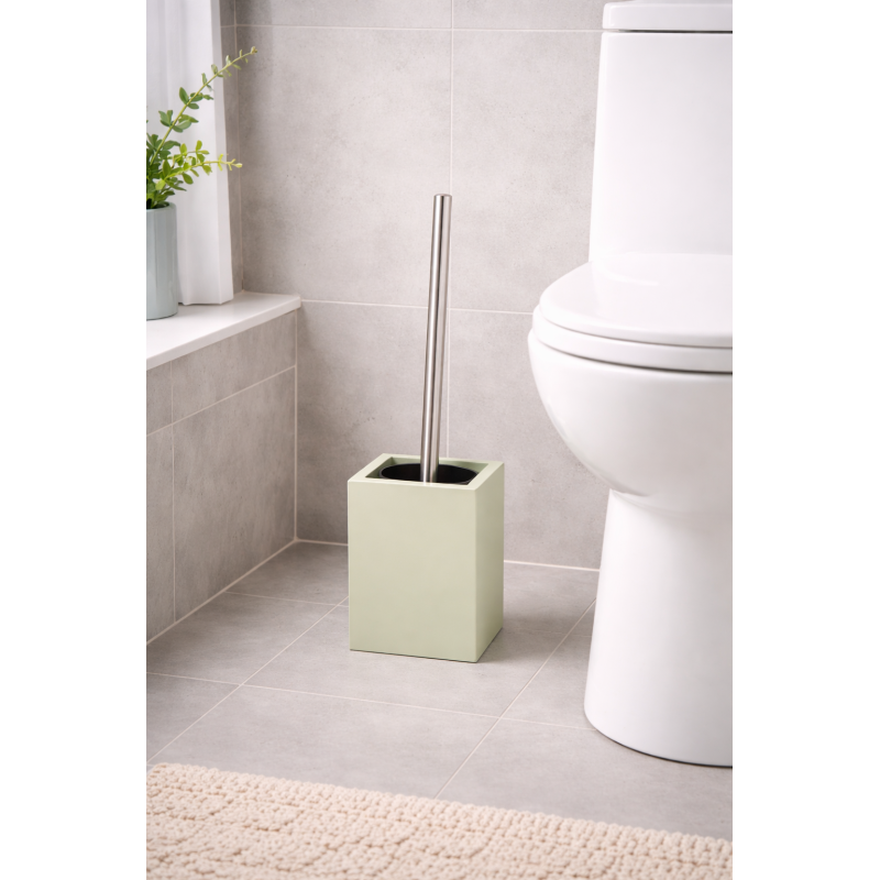Toilet brush with MDF & stainless steel support Almond Green MSV