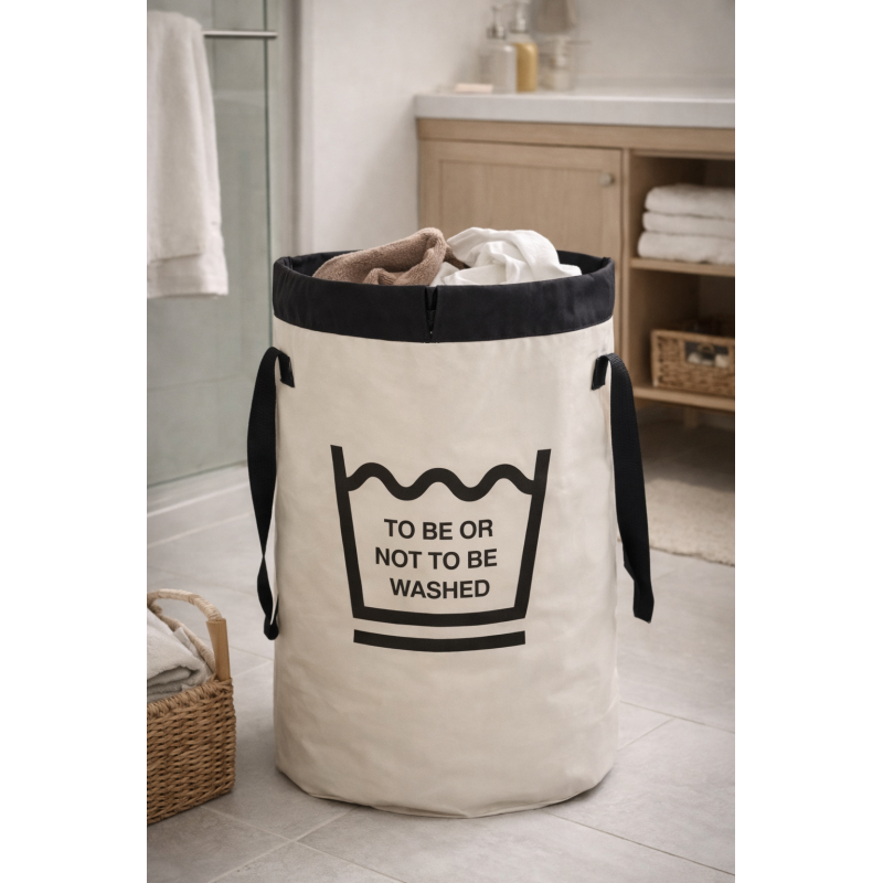 Laundry basket FUNWASH 75L Black & White Spirella
