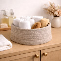 Panier de rangement coton TOBAGO Beige 25x10,5cm Spirella