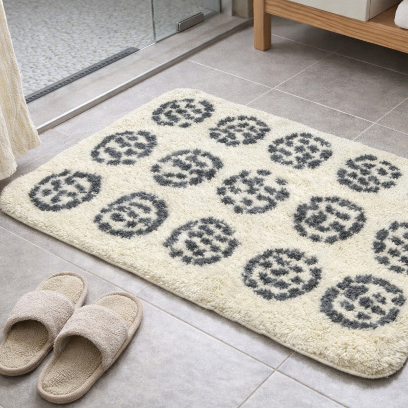 MSV Badematte BEGONIA Mikrofaser 50x80cm Braun & Beige