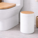 MSV Poubelle PP & Bambou OSLO 5L Blanc