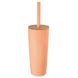 Toilet brush with PS & Bamboo holder OSLO Peach MSV