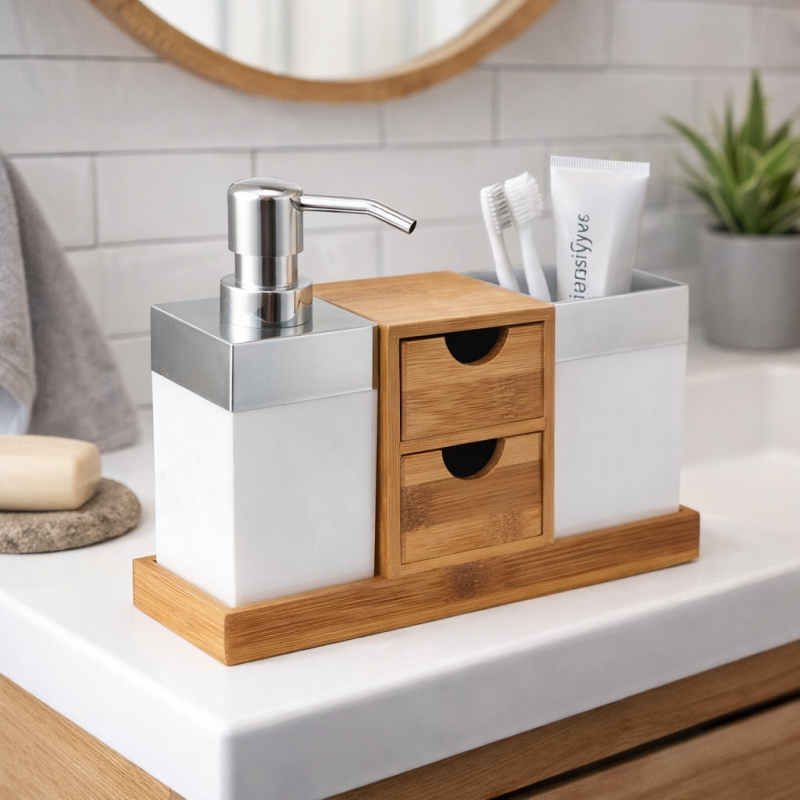 Set de accesorios de baño KEA Bamboo y PS MSV