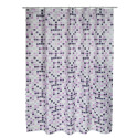 MSV Duschvorhang Polyester MOSAIKO 180x200cm PREMIUM QUALITÄT Lila - Ringe inklusive