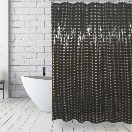 Cortina de ducha PVC BRISTOL 180x200cm Negro MSV