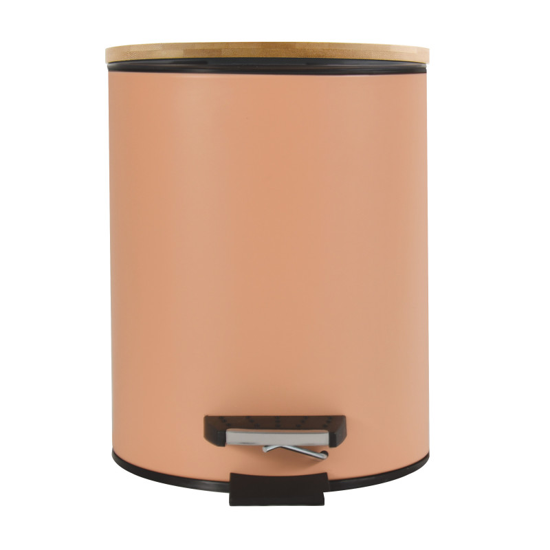 Papelera con pedal Acero y Bambú ADONIS 3L Melocoton Mate Spirella