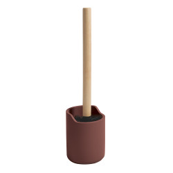 Escobillero con soporte de poliresina y madera SYBELLA berry Spirella