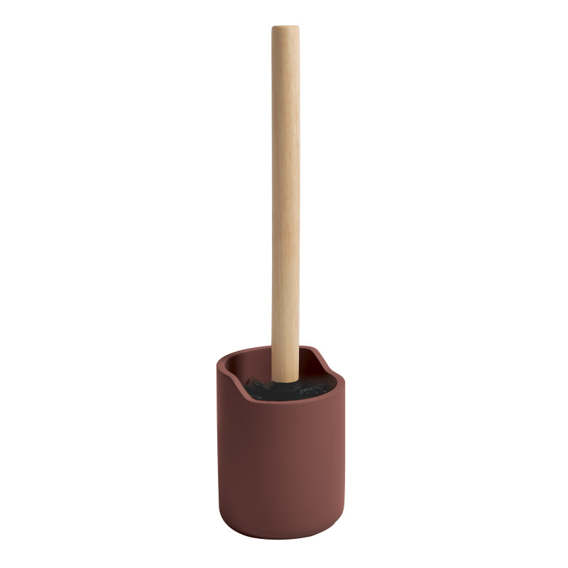 Scopino con supporto in poliresina e legno SYBELLA berry Spirella