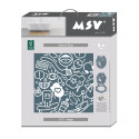 Sedile WC MDF STEEVE Blu - Cerniere MSV in acciaio inossidabile