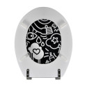 Toilet seat MDF STEEVE Black  - Stainless Steel Hinges MSV