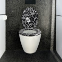 Sedile WC MDF STEEVE Nero - Cerniere MSV in acciaio inossidabile
