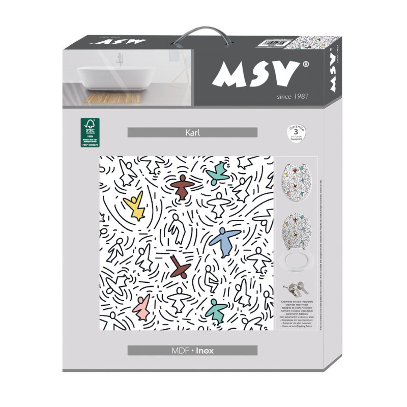 Abattant wc MDF KARL - Charnières Inox MSV