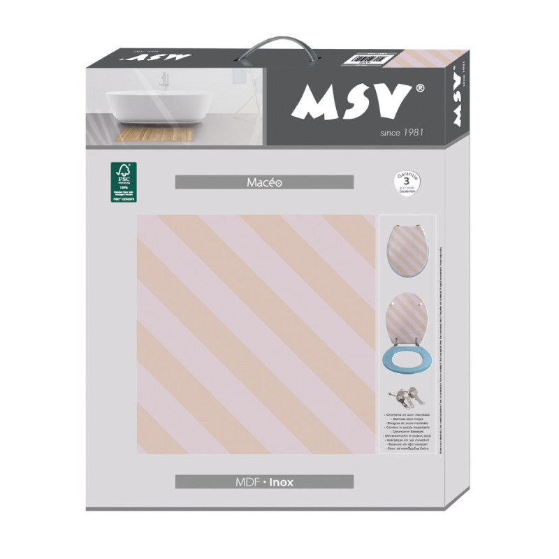 Abattant wc MDF MACEO - Charnières Inox MSV