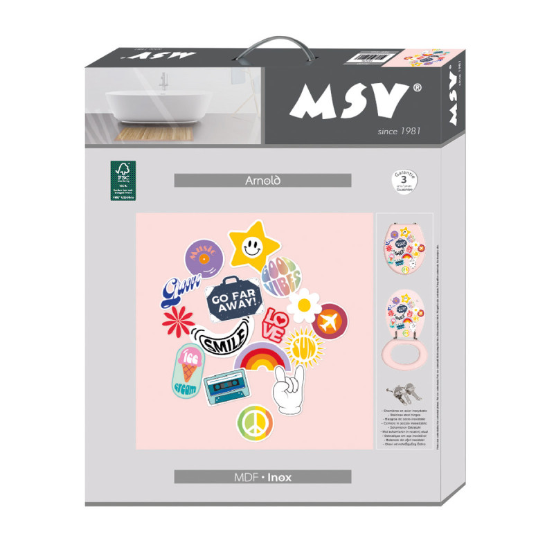 Sedile WC MDF ARNOLD - Cerniere MSV in acciaio inossidabile