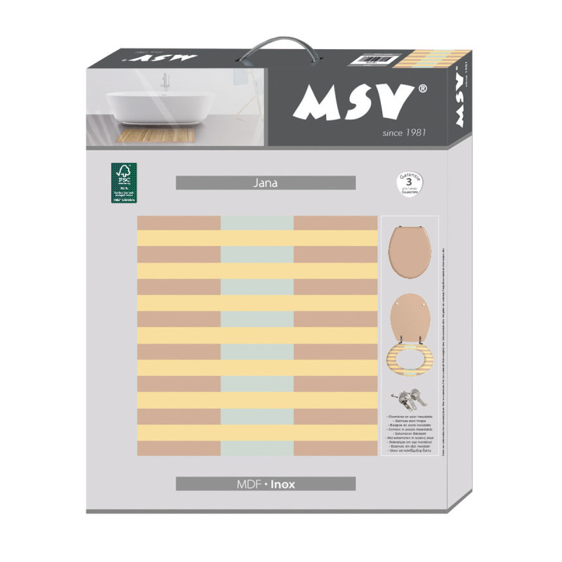 Sedile WC MDF JANA - Cerniere MSV in acciaio inossidabile