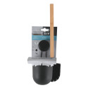 Scopino WC con supporto MEGA SUCTION Bamboo & Steel Nero opaco MSV