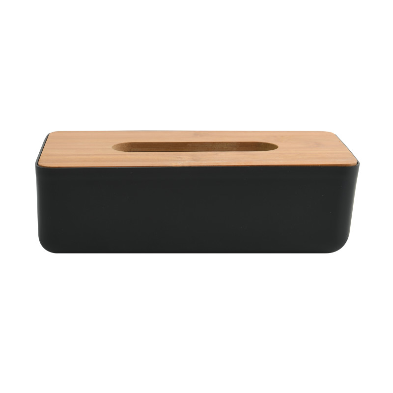 Scatola per fazzoletti KAMLA Bamboo Nero opaco MSV