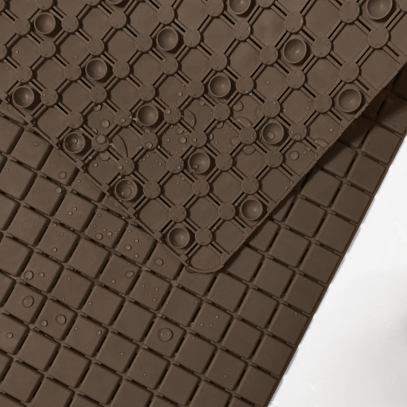 Alfombra de ducha antideslizante caucho reciclable QUADRO 54x54cm Chocolate MSV