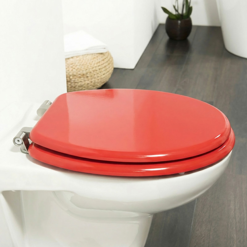 MSV WC-Sitz MDF CLÉO Rot - Edelstahlscharniere