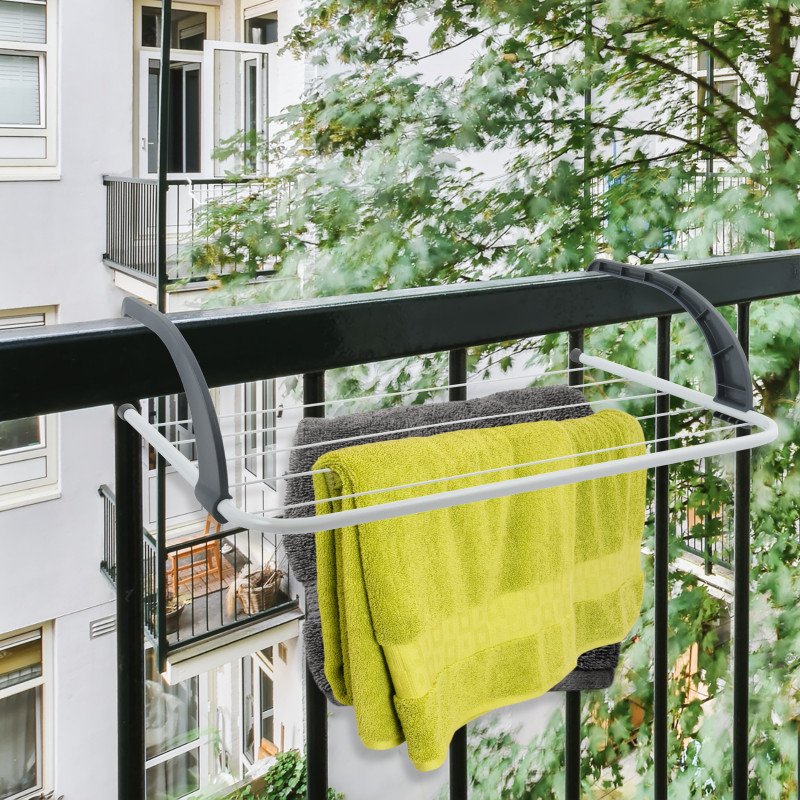 Balcony drying rack 3M Steel White & Black MSV